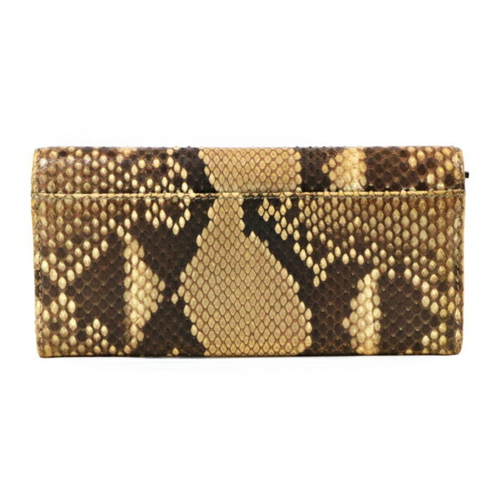 Gucci Wallet Python Leather Exotic Long Bifold Br… - image 3